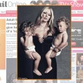 atriz Jenna Jamesson e os filhos gêmeos